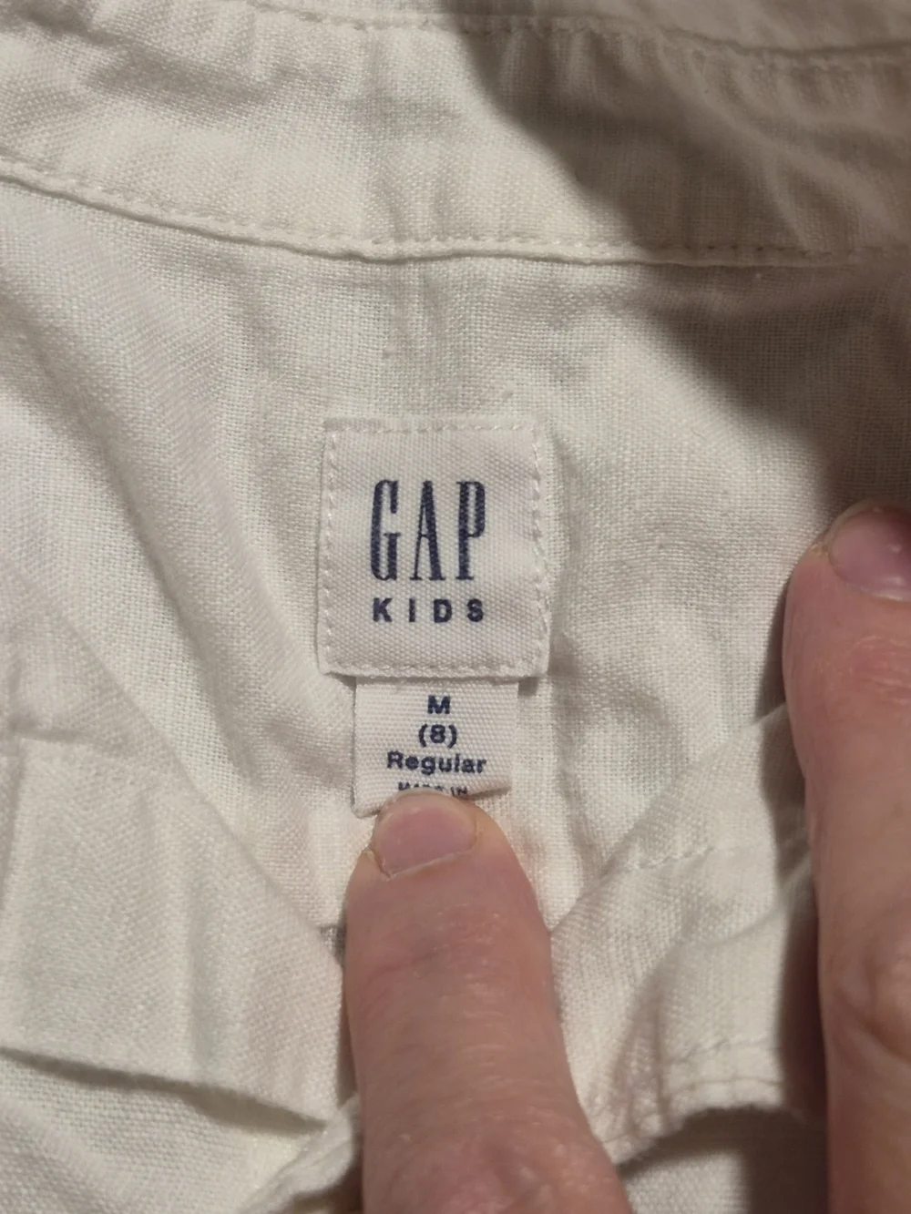 GAP Kid’s White Short Sleeve Button-Down Shirt with Chest Pocket